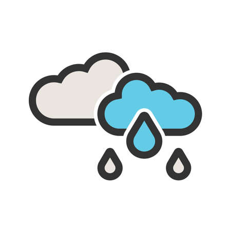 Rain, clouds, rainy icon  image. Can also be used for weather and metcons. Suitable for use on web apps, mobile apps and print media.のイラスト素材