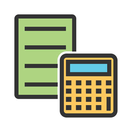 Document and calculator icon image vector illustrationのイラスト素材