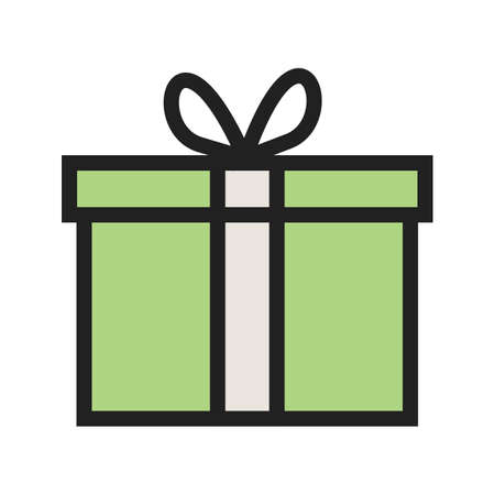 Gift, present, birthday icon image. Can also be used for Easter, celebration, observances and holidays. Suitable for mobile apps, web apps and print media.のイラスト素材