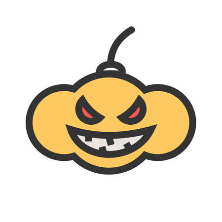 Pumpkin, lantern, dark icon illustration on white background.のイラスト素材