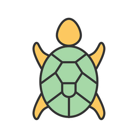 Turtle, sea, green icon vector image. Can also be used for Animals and Insects. Suitable for mobile apps, web apps and print media.のイラスト素材