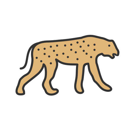 Cheetah, kenya icon vector image. Can also be used for Animals and Insects. Suitable for mobile apps, web apps and print media.のイラスト素材