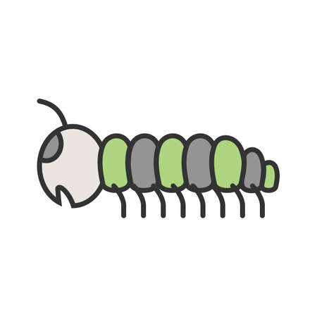 Caterpillar, larva, moths icon vector image. Can also be used for Animals and Insects. Suitable for mobile apps, web apps and print media.のイラスト素材