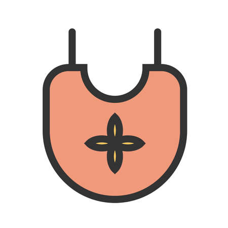 Bib, baby, infant icon vector image. Can also be used for clothes and fashion. Suitable for web apps, mobile apps and print media.のイラスト素材