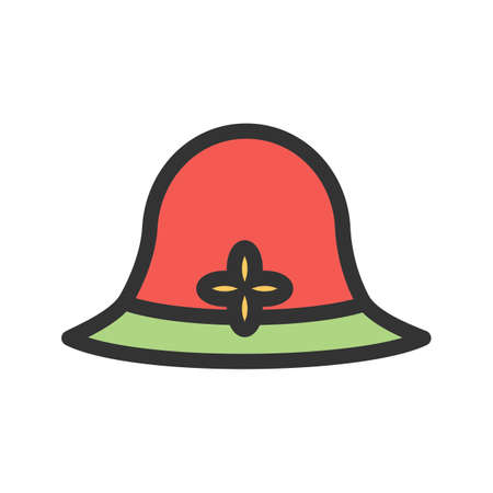 Hat, head, fashion icon vector image. Can also be used for clothes and fashion. Suitable for web apps, mobile apps and print media.のイラスト素材