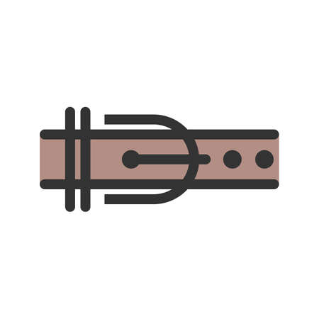Belt, leather, buckle icon vector image. Can also be used for clothes and fashion. Suitable for web apps, mobile apps and print media.のイラスト素材