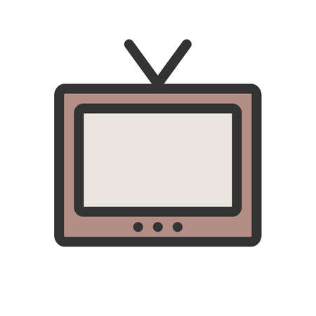 Television, tv, screen icon vector image. Can also be used for household objects. Suitable for use on web apps, mobile apps and print media.のイラスト素材