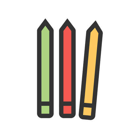 Pencil, colour, colorful icon vector image. Can also be used for household objects. Suitable for use on web apps, mobile apps and print media.のイラスト素材