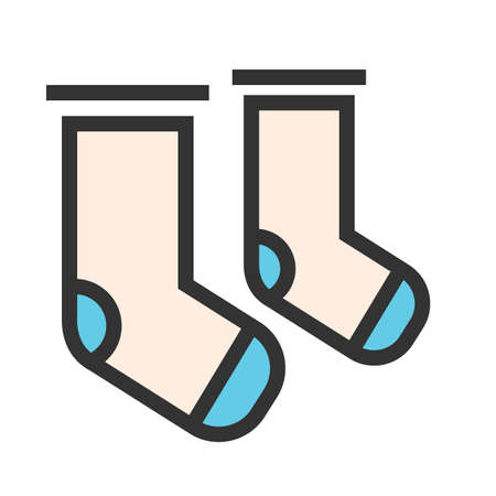 Socks, fashion, warm icon vector image. Can also be used for household objects. Suitable for use on web apps, mobile apps and print media.のイラスト素材