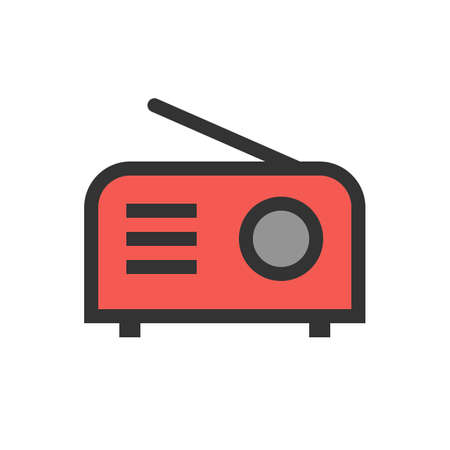 Radio, stereo, music icon vector image. Can also be used for household objects. Suitable for use on web apps, mobile apps and print media.のイラスト素材