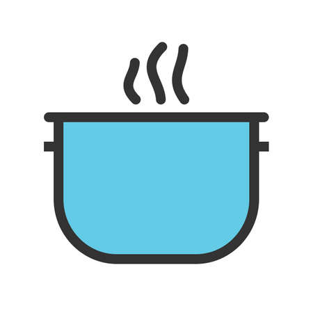 Pot, cooking, soup icon vector image. Can also be used for household objects. Suitable for use on web apps, mobile apps and print media.のイラスト素材