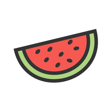 Watermelon, fruit, summer icon vector image.Can also be used for summer, recreation and fun. Suitable for use on mobile apps, web apps and print media.のイラスト素材