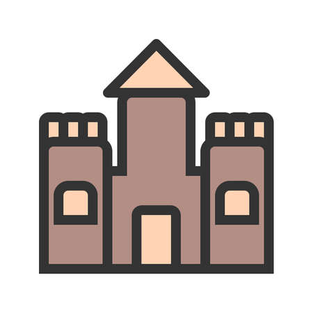 Sandcastle, beach, play icon vector image. Can also be used for summer, recreation and fun. Suitable for use on mobile apps, web apps and print media.のイラスト素材