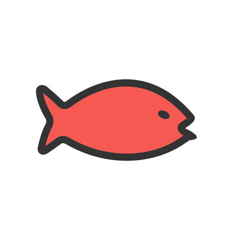 Fish, water, food icon vector image. Can also be used for summer, recreation and fun. Suitable for use on mobile apps, web apps and print media.のイラスト素材