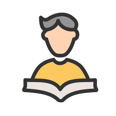 Student, male, school icon vector image. Can also be used for professionals. Suitable for web apps, mobile apps and print media.のイラスト素材