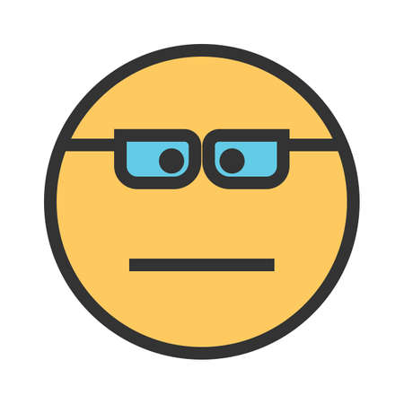 Nerd, glasses, style icon vector image. Can also be used for emotions and smileys. Suitable for mobile apps, web apps and print media.のイラスト素材