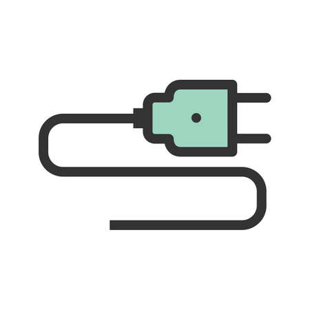 Plug, cable, electric icon vector image.Can also be used for home electronics and appliances. Suitable for mobile apps, web apps and print media.のイラスト素材