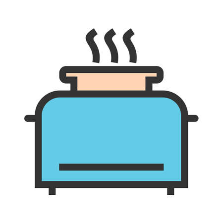 Toaster, bread, food icon vector image.Can also be used for home electronics and appliances. Suitable for mobile apps, web apps and print media.のイラスト素材