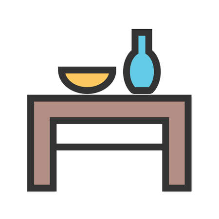 Table, wedding, decoration icon vector image.Can also be used for furniture design. Suitable for mobile apps, web apps and print media.のイラスト素材