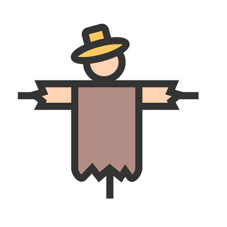 Scarecrow, scare, crow icon vector image.Can also be used for gardening. Suitable for mobile apps, web apps and print media.のイラスト素材