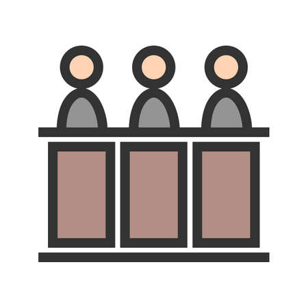 Judge, panel, court icon vector image.Can also be used for law and order. Suitable for mobile apps, web apps and print media.のイラスト素材