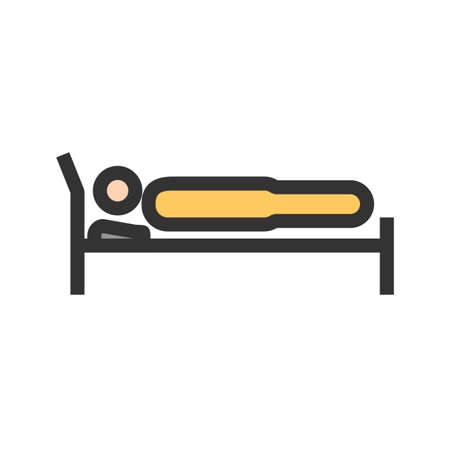 Sleeping, sleep, bed icon vector image. Can also be used for activities. Suitable for use on web apps, mobile apps and print media.のイラスト素材