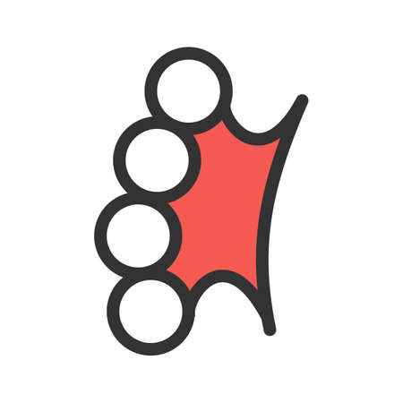 Knuckle, brass, weapons icon vector image. Can also be used for military.のイラスト素材