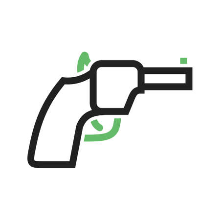 Revolver, gun, pistol icon vector image. Can also be used for military. Suitable for use on web apps, mobile apps and print media.のイラスト素材
