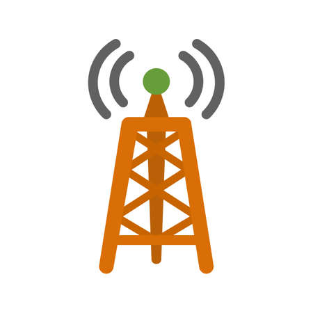Signals, telecom, tower icon vector image. Can also be used for news and media. Suitable for web apps, mobile apps and print media.のイラスト素材