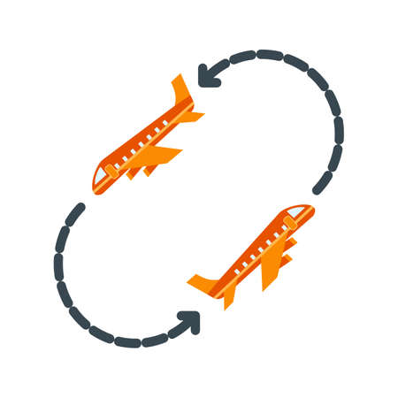 Trip, round, travel, icon vector image. Can also be used for airport. Suitable for mobile apps, web apps and print media.のイラスト素材