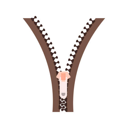 An illustration of an opened zipperのイラスト素材