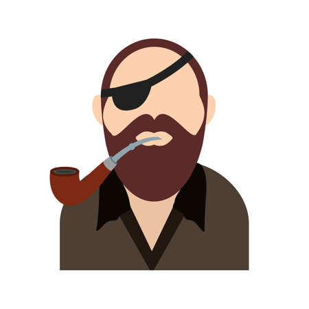 Pipe, smoking, pirate icon vector image. Can also be used for pirate. Suitable for use on web apps, mobile apps and print media.のイラスト素材