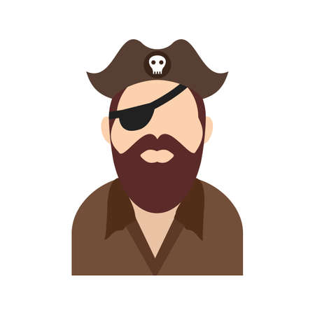 Hat, pirate, character icon vector image. Can also be used for Pirate. Suitable for use on web apps, mobile apps and print mediaのイラスト素材
