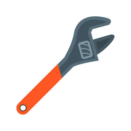 Wrench, spanner, pipe icon vector image. Can also be used for Hand Tools. Suitable for use on web apps, mobile apps and print media.のイラスト素材