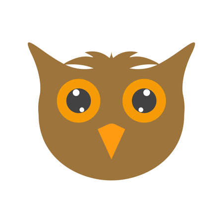 Face of an owl with big eyes icon vector image.のイラスト素材