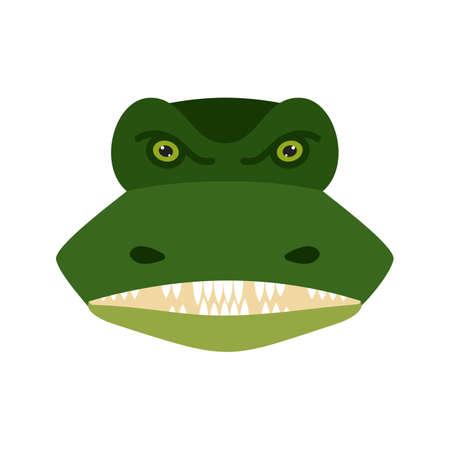Crocodile's face with big  mouth icon vector image.のイラスト素材