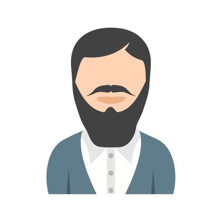 Bearded  man icon vector image.