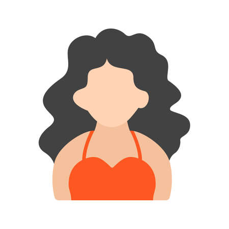 Hair, wavy, lady icon vector image. Can also be used for Avatars. Suitable for web apps, mobile apps and print media.のイラスト素材
