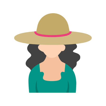 Girl, casual, hat icon vector image. Can also be used for Avatars. Suitable for mobile apps, web apps and print media.のイラスト素材