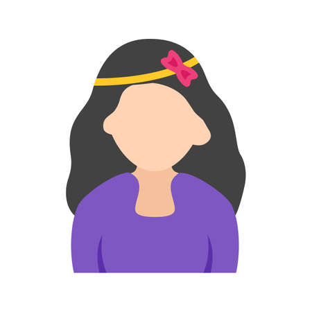 Headband, girl, pin icon vector image. Can also be used for Avatars. Suitable for use on web apps, mobile apps and print media.のイラスト素材