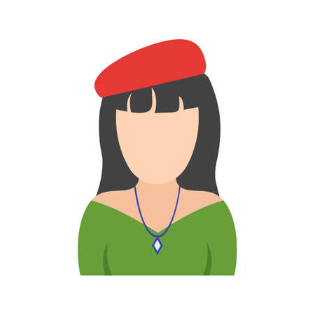 Painting, girl, artist icon vector image. Can also be used for Avatars. Suitable for use on web apps, mobile apps and print media.のイラスト素材