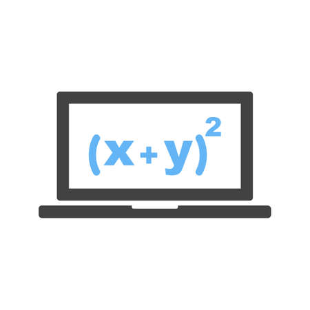 Math, online, education icon vector image. Can also be used for Math Symbols. Suitable for use on web apps, mobile apps and print media.のイラスト素材