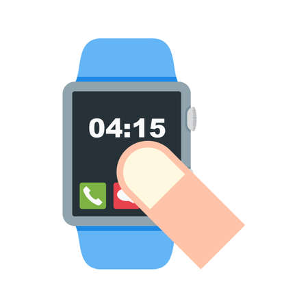 Watch, fingers, hand icon vector image. Can also be used for Smart Watch. Suitable for mobile apps, web apps and print media.のイラスト素材