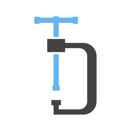 Clamp, tool, work icon vector image. Can also be used for Hand Tools. Suitable for use on web apps, mobile apps and print mediaのイラスト素材