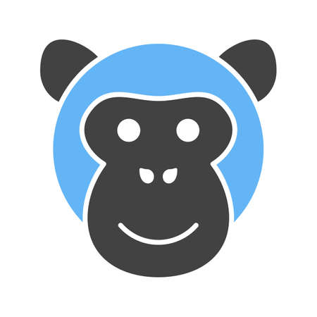 Gorilla face, ape icon vector image. Can also be used for Animal Faces. Suitable for use on web...