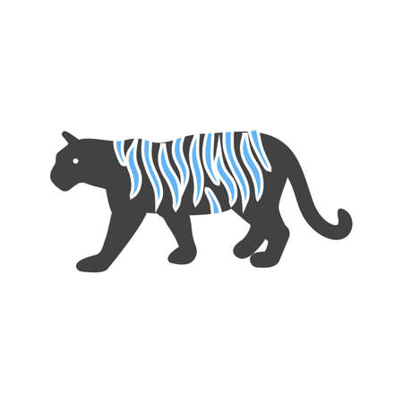 Illustration of a tiger isolated on a plain background.のイラスト素材