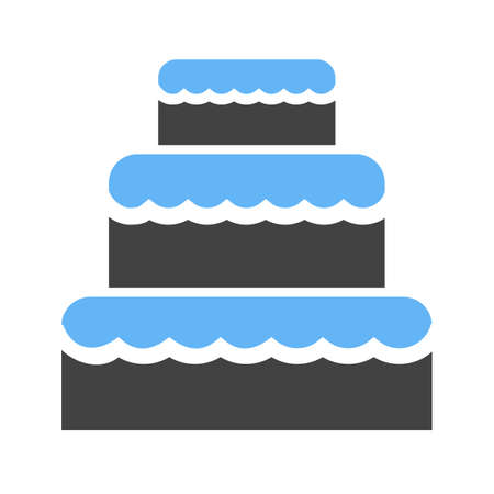 Blue and black wedding Cake icon.のイラスト素材
