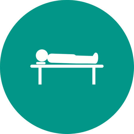 Body Lying on Table isolated on white backgroundのイラスト素材