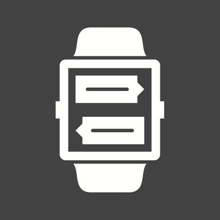 Smartwatch icon white on black background vector illustration.のイラスト素材