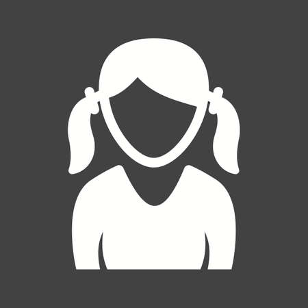 Girl in Two Ponytailsのイラスト素材